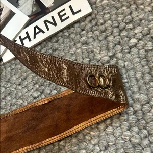 Non Signe Bronze Leather Wrap Belt Size S/M thumbnail 5