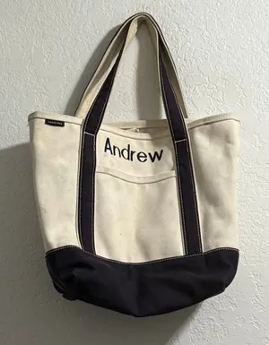 Lands' end Medium 5 Pocket Open Top Canvas Tote Bag Andrew Tote Bag 16x12 thumbnail 1