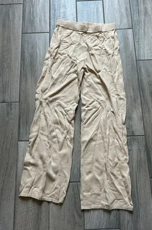Darling Neutral Cream Wide-Leg Knit Pants thumbnail 1