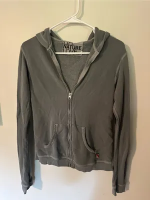 Free City Superfluff zip up hoodie grey small thumbnail 2