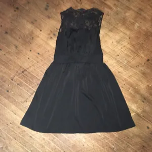 Free People S solid lace neck dress in black thumbnail 6