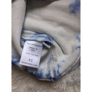 Daydreamer La Eye Tie Dye Tank In Periwinkle Cloud Crop Tank White/Blue XS NWT thumbnail 3