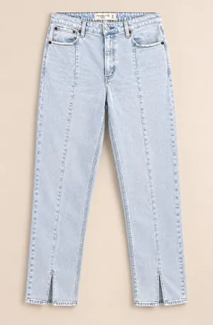Abercrombie & Fitch Womens Jeans 30 10R Light Wash Curve Love Seam Split Hem thumbnail 1