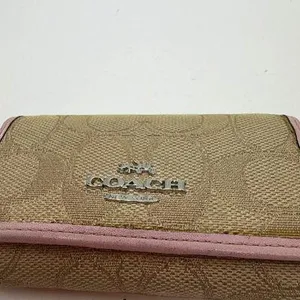 Coach 6-Ring Key Case Beige Signature C Canvas Key Case thumbnail 2