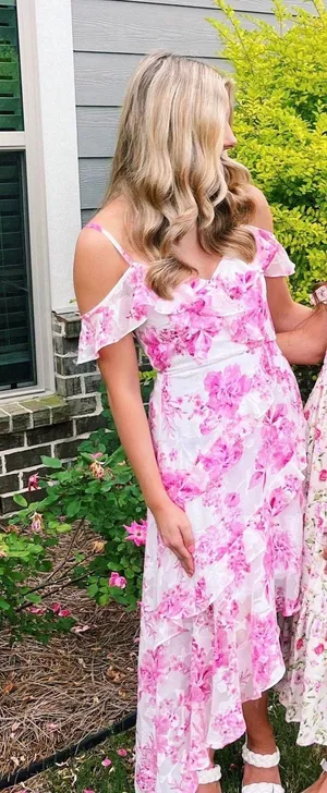 Pink Floral Dress thumbnail 1