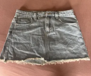 White Fox Mini Denim Skirt Boutique thumbnail 1