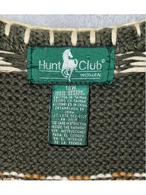 VTG Hunt Club Green Multi-color Fair Isle Knit Vest 18W thumbnail 8