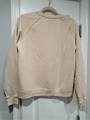 NWOT Maeve Anthropologie Size M Beige Oversized Crew Neck Pullover Sweatshirt thumbnail 7