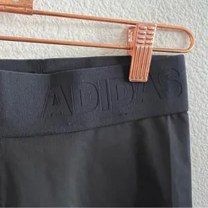 Adidas Alpha Skin Black Tights Shorts Spellout Waist Band XS thumbnail 3