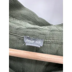 Aerie Women XS Green Long Sleeve Button Front‎ Cotton Blend Shirt G24 thumbnail 5
