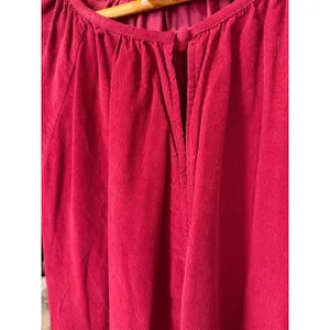 Universal Thread Burgundy Corduroy Long Sleeve Babydoll Mini Dress XL‎ Pockets thumbnail 6