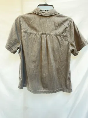 Madewell Denim Short-Sleeve Button-Up Shirt in Lunar Wash Size Medium thumbnail 11