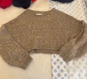 Cropped Marled Knit Sweater thumbnail 1