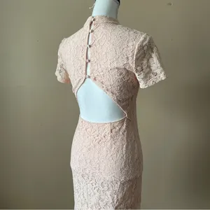 FOREVER 21 | Pink Lace Open Back Bodycon Dress Sz S thumbnail 7