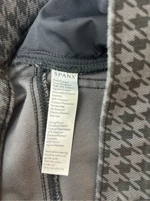 SPANX‎ Black & Gray Houndstooth Leggings Size L thumbnail 7