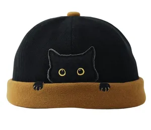 Black Kitty Cotton Docker Cap thumbnail 1