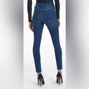 NWT Good American Good Waist Step Hem Skinny Jeans Dark Blue Denim Size 10 thumbnail 3