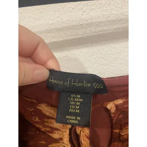 House of Harlow 1960 Dress Womens Medium Brown Ikat Print Long Sleeve Mini Boho thumbnail 3