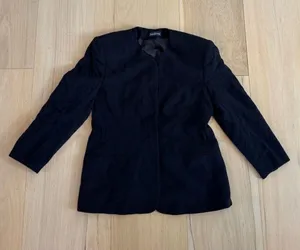 Ralph Lauren Blazer Suit Coat Jacket Navy Blue 100% Wool Vintage Size Medium thumbnail 1