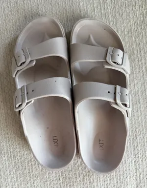 Mixit Double-Buckle Slide Sandals in Light Beige thumbnail 1