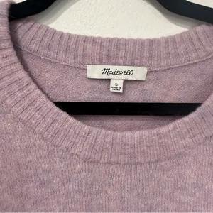 Madewell Payton Pullover Sweater in Coziest Yarn Heather Lilac L thumbnail 3