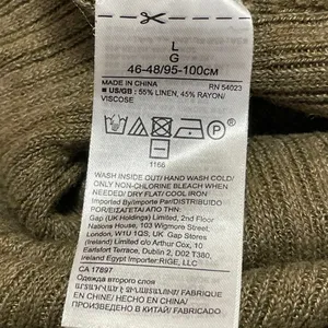 Banana Republic Olive Green Ribbed Knit Sleeveless Slit Midi Tank Dress Size L thumbnail 5