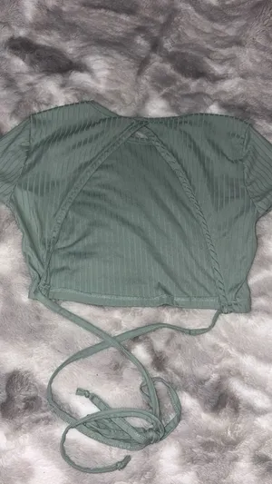 Open back cropped tee Green thumbnail 2