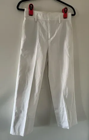 Vince 100% Cotton White Trouser Pants 2 Straight Leg Minimalist Quiet Luxury thumbnail 1