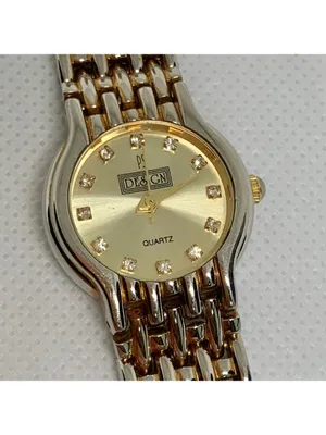 Vintage PS Design women watch gold tone quartz 24mm links bracelet 7.3” running thumbnail 2