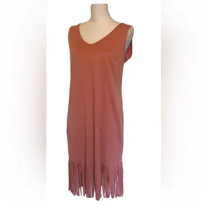 Vila /European label /Asos fringe hem coral dress NWT thumbnail 3