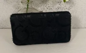 Guess Black Logo Cloth Flat Style Wallet thumbnail 1
