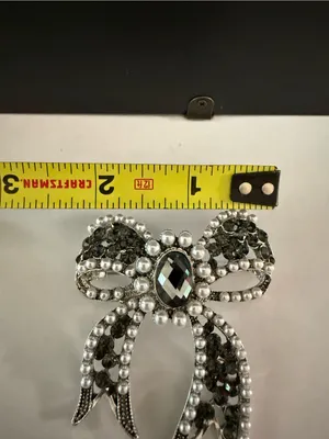 Bow Black Pearl Brooch Pin Pendant Rhinestone Jewelry Fashion thumbnail 4