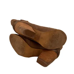 Steve Madden Jessii Suede Brown Leather Heeled Boots Booties Size 8.5 thumbnail 3