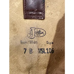 Justin Boots Cognac Leather Moto Western Ankle Boots Womens 7B MSL106 thumbnail 3