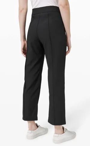 Lululemon Urban Strides Super High Rise Ribbed Casual Pants Black Size 6 thumbnail 2