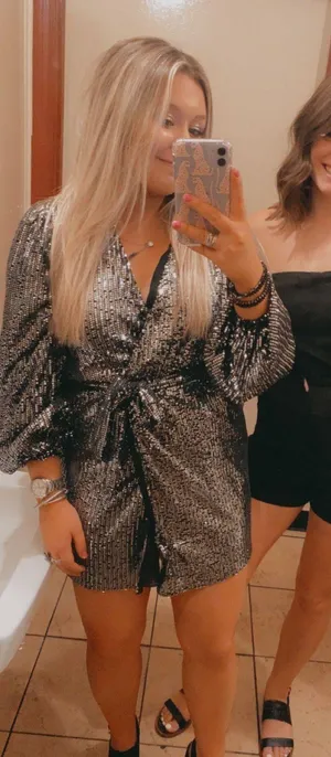 BuddyLove Sparkle Wrap Dress thumbnail 1