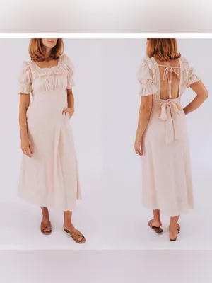 NWT Free People fine line dress peach size large‎ thumbnail 2