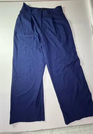 Lioness Navy Pinstripe Wide Leg Trousers thumbnail 1