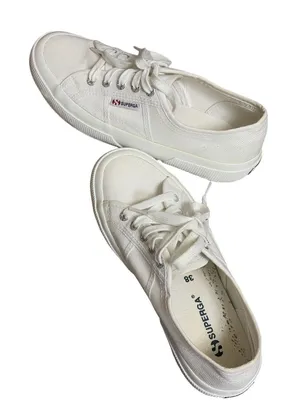 Superga White Canvas Cotu Classic Sneakers Men-6 Women 7.5 thumbnail 1