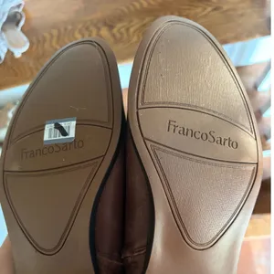 Franco Sarto Brown Leather Ankle Boots Buckle Strap Side Zip Low Heel Size 11M thumbnail 3