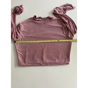 MESHKI Georgina Long Sleeve Crop Top in Pink Size Small thumbnail 6