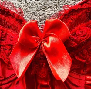 Boutique Candy Red Lace Ribbon Corset thumbnail 4