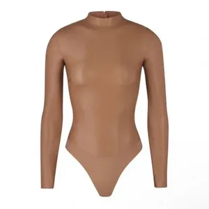 NWT SKIMS Faux Leather Long Sleeve bodysuit in Sienna‎ Sz 3X SOLD OUT! thumbnail 2
