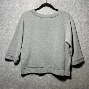 Olsenboye‎ Womens Gray Plaid Trim 3/4 Sleeve Sweatshirt Pockets Large Pullover thumbnail 7