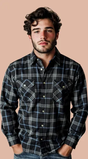 St. John's Bay Men's Quilted Lined Plaid Flannel Shirt Size Large thumbnail 1