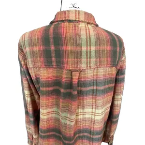 American Eagle Green Orange Plaid Fleece Flannel Oversized Button-down Shirt XS thumbnail 9
