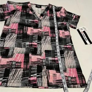 ECKO Unltd. Womens Size XS Pink‎ Tic Tac Scrub Top Medical Healthcare Dental NEW thumbnail 8