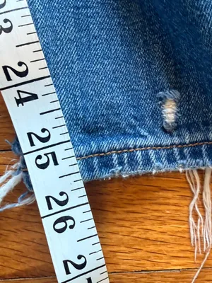 ABERCROMBIE & FITCH Curve Love The Mom High Rise Distressed Medium‎ Wash Jean 27 thumbnail 5