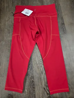 Zyia Active NWT Metallic Light N Tight Crop Leggings red Athletic Gym 12 thumbnail 1