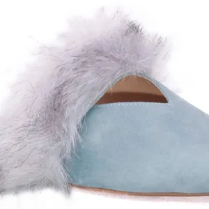 NEW Joe's Angelique Faux Fur Mule Blue 8 thumbnail 5